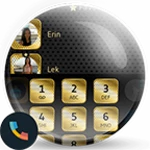 theme dialer gold black dots android application logo